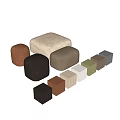 Modern Square Shoe Stools With Various Colors And Velvet Upholstery Design