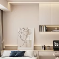 Modern Tatami Bedroom Interior With Storage Cabinets Desk Decorative Painting And Soft Lighting