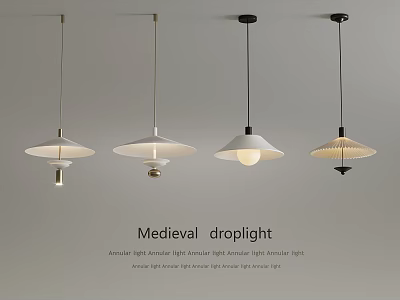 Traditional Medieval Droplight Fixtures With Classic Shades And Hanging Design Elements 3d model