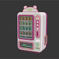 Cute Pink And White Commercial Vending Machine With Colorful Drink Compartments For Cat Tea