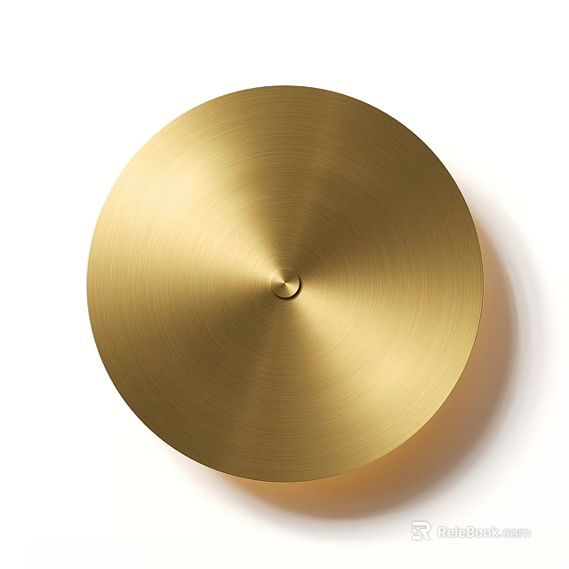 Gold Round Metal Wall Lamp with Modern Sleek Design for Interior Decor 3d model 