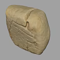 Fresh Homemade Square Bread With Creamy Yellow Cracked Surface Rustic Appearance
