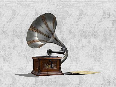 Retro phonograph music player model