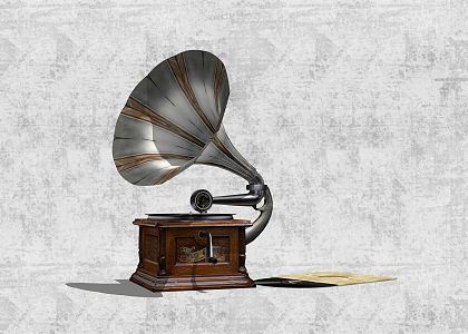 Retro phonograph music player 3d model