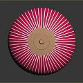 Traditional Pink Striped Decorative Lantern With Golden Top And White Base