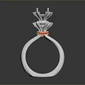 Stylish Silver Rings With Red Orange Gemstones Exquisite Design And Reflective Surface