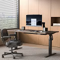 Modern Office Desk and Chair Combination Lifting Computer Desk Office Desk Chair Computer 3d model