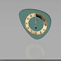 Unique Teal Electronic Clock With Irregular Shape And Round Numbered Dial Design