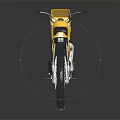 Yellow Suzuki Off Road Motorcycle With Black Seat And Reflective Surface