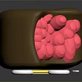 Chocolate Popsicle With Smiling Face And Pink Filling Sweet Dessert Treat