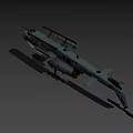 Military Attack Helicopter with Rotor Weapon Mounts Gray Number 16 Cockpit for Combat Operations