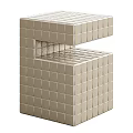 Modern Three Dimensional Decorative Sculpture With White Cubes And Black Lines 3d model