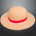 Light Orange Woven Straw Hat With Red Ribbon Summer Fashion Accessory