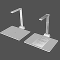 Two White Document Scanners With Adjustable Arms And Flat Base For Office Use 3d model