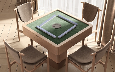 Modern Mahjong Table and Chair Mahjong Table and Chair Combination 3d model