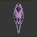 Futuristic Pink Purple Streamlined Boat With Sci Fi Design And Glass Details