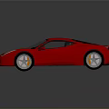 Red Sports Car With Sleek Modern Design And Shiny Exterior Wheels