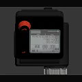 Smart Digital Meter With Black Housing Red Button Digital Display And White Connector 3d model