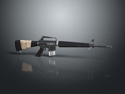 rifle semi-automatic rifle combat rifle battle rifle carbine war rifle attack rifle 3d model