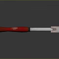 Sturdy Hardware Claw Hammer with Red Handle and Silver Metal Head for DIY Projects