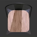 Modern Metal Frame Dining Chair With Natural Wood Seat And Simple Design