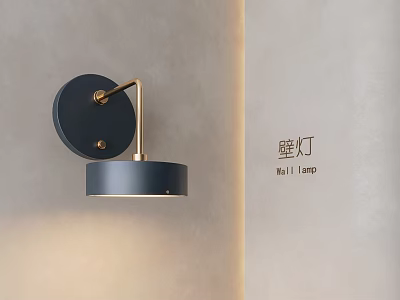 Modern Black And Gold Wall Lamp With Round Design For Home Interior Decor 3d model