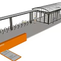 Modern Outdoor Canopy With Transparent Roof And Steel Support Structure