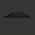 Scenic Black Mountainous Landscape With Gray Gradient Sky And Irregular Contours 3d model