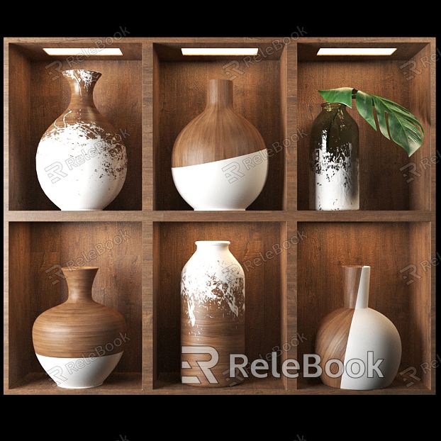 Modern Pottery Pot Vase Pottery Pot Jewelry Ornaments Combination Display Decoration Rack Pottery Pot Utensils Pottery Bottle Pottery model