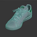 Classic White Casual Sneakers With Green Accent And Leather Upper Lace Up Design