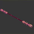 gold-banded scepter ancient scepter walking stick ancient walking stick magic scepter metal scepter classical scepter 3d model