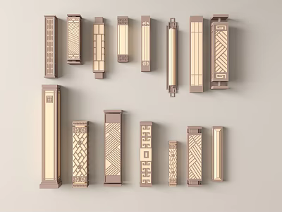 Stylish Modern Wall Lamps With Diverse Geometric Patterns And Elegant Shapes For Interior Use 3d model