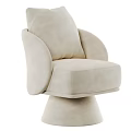 Modern Soft Upholstered Fabric Rotatable Leisure Chair With Comfortable Armrests And Multiple Optional Colors