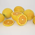 Fresh Lemons Whole And Sliced Bright Yellow With Juicy Flesh On White Background