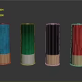 Colorful Shotgun Shells With Metallic Base And Glossy Finish On Black Background