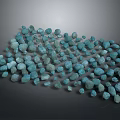 Turquoise Colored Natural Decorative Stones Pile On Dark Background For Home Decor