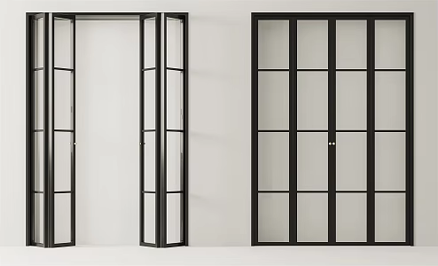 Modern sliding door glass sliding door 3d model