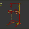 Multi functional Home Gym Fitness Machine Red Seat Black Frame Strength Training Cables Handles