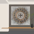 Contemporary Abstract Painting With Radial Textured Lines And Neutral Brown Gray Tones Wall Art