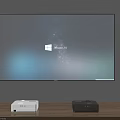 Projection Monitoring System With Two Projectors And Wall Mounted Large Screen