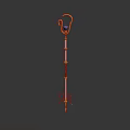 Ornate Scepter With Golden Curved Top White Shaft And Decorative Base
