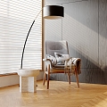 Modern Leisure Chair Side Table Floor Lamp Leisure Chair 3d model