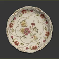 Home Living Essential Elegant Porcelain Plate With Floral Butterfly Patterns And Golden Rim