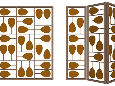 Modern screen metal screen partition 3d model