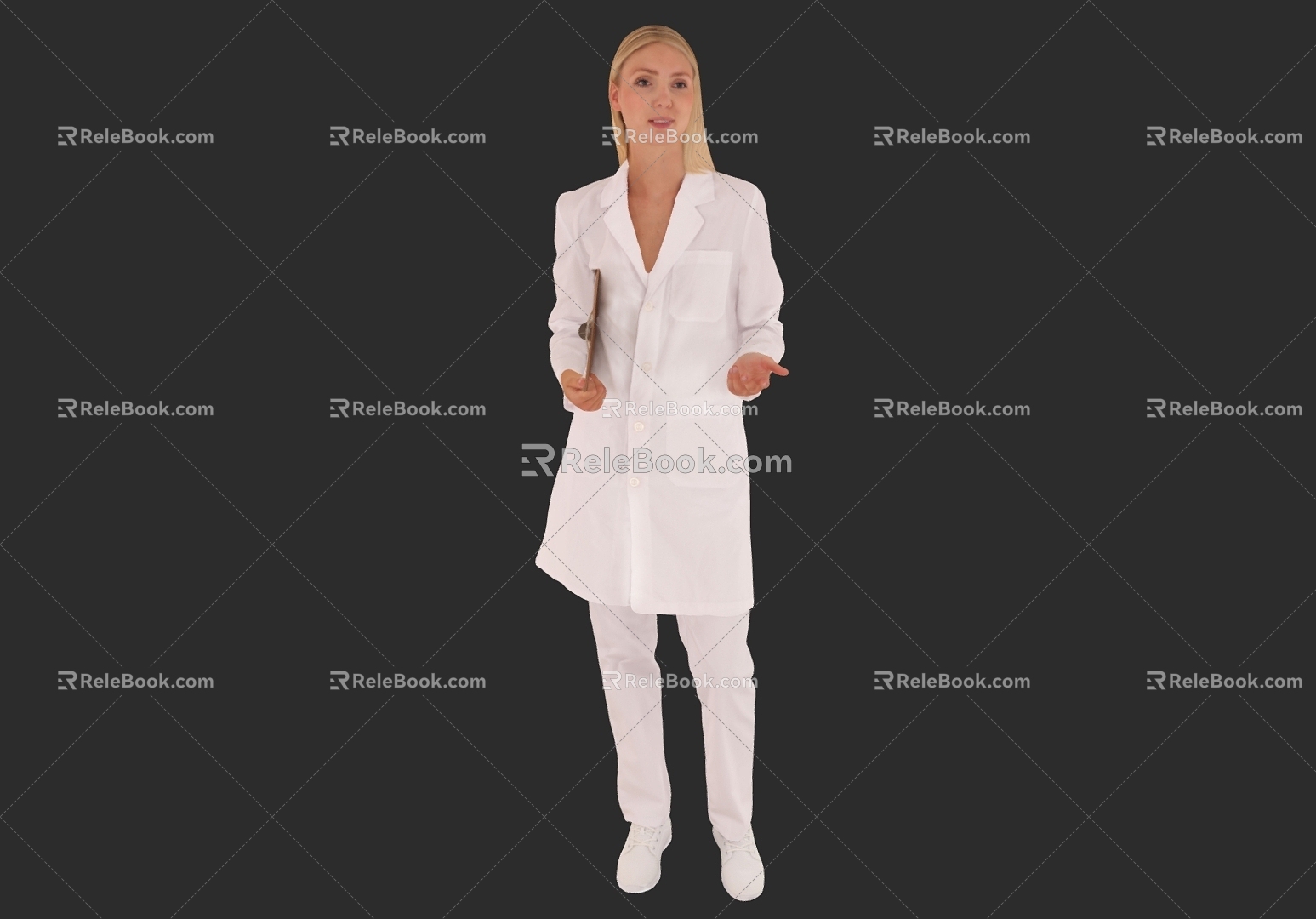 Standing posture lady talking posture workplace women 3d model