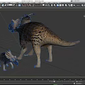 Realistic Triceratops Reptile Models Adult And Juvenile With Textured Skin