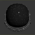 Metallic Weapon Sphere Component With Silver Surface And White Stripe Detail