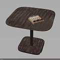 Square Wooden Table With Chessboard On Top Natural Wood Grain Design