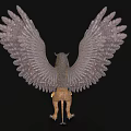 Realistic Eagle With Spread Wings Sharp Claws And Detailed Lifelike Sculpture