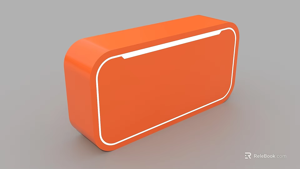 Stylish Orange Rectangular Check In Device With White Trim And Modern Design 3d model 